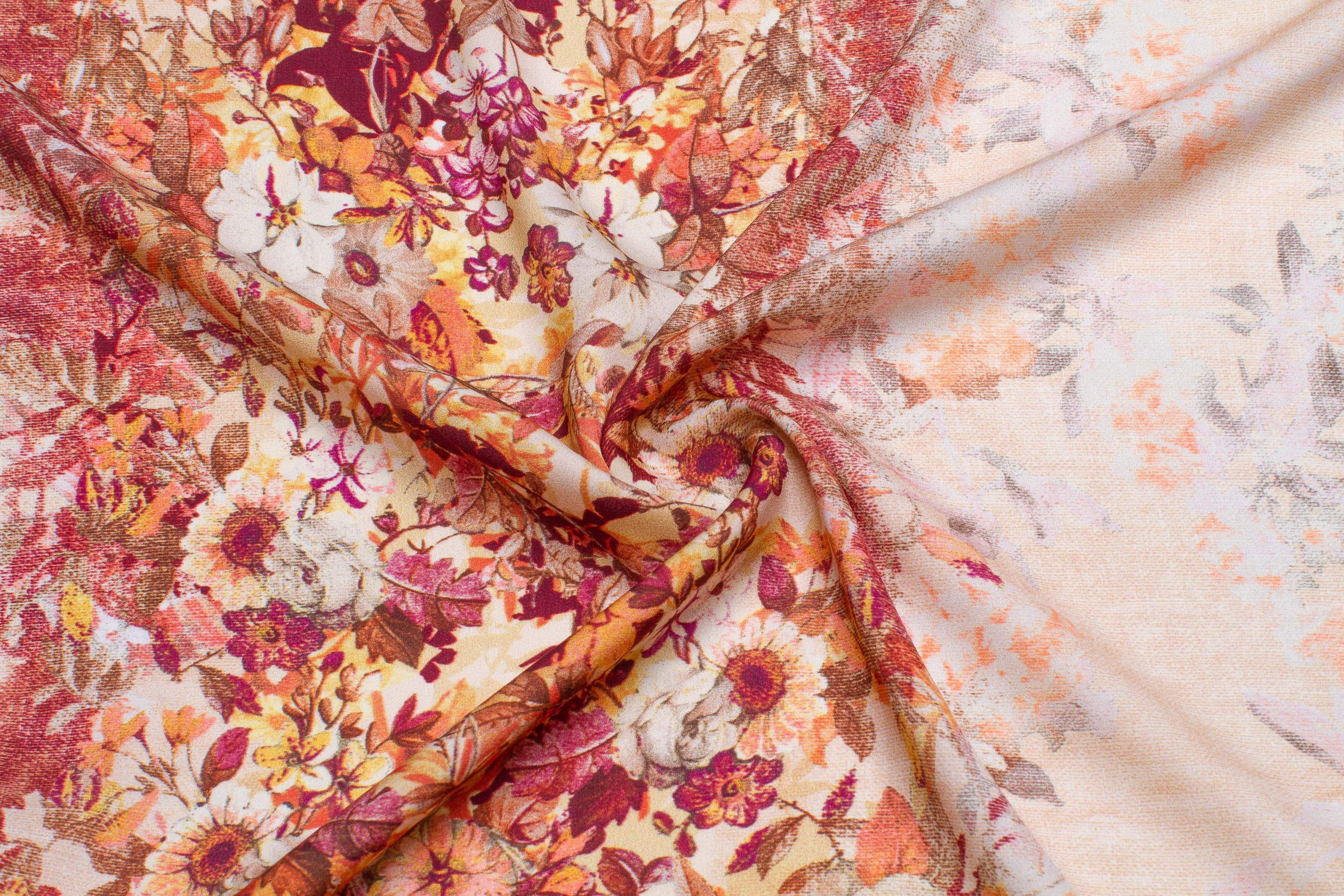 Купонная ткань с цветочным принтом