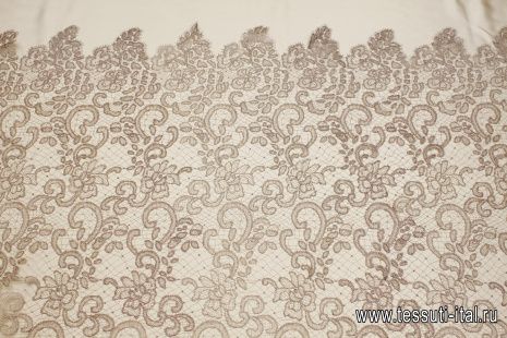 Кружевное полотно (о) серо-розовое - итальянские ткани Тессутидея арт. 03-6990