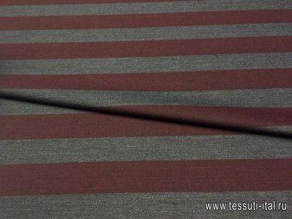 Костюмная (н) серо-бордовая полоска - итальянские ткани Тессутидея арт. 05-2548
