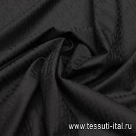 Плательная шерсть (о) черный рисунок на черном - итальянские ткани Тессутидея арт. 17-1035