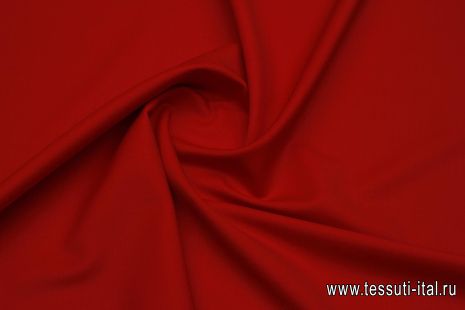 Костюмная стрейч дабл фейс (о) алая - итальянские ткани Тессутидея арт. 05-4683