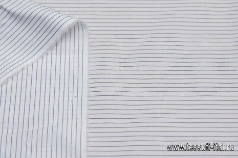 Сорочечная (н) сине-белая полоска  - итальянские ткани Тессутидея арт. 01-5987