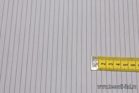 Сорочечная (н) серо-белая полоска - итальянские ткани Тессутидея арт. 01-6429