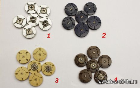 Кнопка металл магнитная пришивная d-21мм в ассортименте - итальянские ткани Тессутидея арт. F-6645