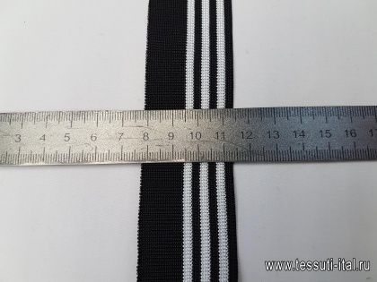 Подвяз черно-белый  3,5*-58см - итальянские ткани Тессутидея арт. F-3270