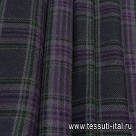 Костюмная (н) серо-зелено-фиолетовая клетка - итальянские ткани Тессутидея арт. 05-4217