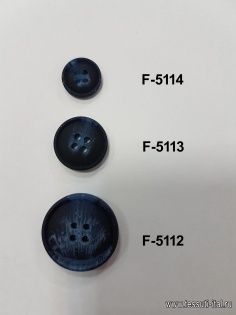 Пуговица пластик 4 прокола d-20мм сине-голубая - итальянские ткани Тессутидея арт. F-5113