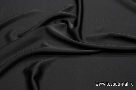 Плательная кади (о) черная - итальянские ткани Тессутидея арт. 03-6899