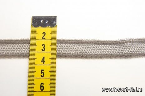 Тесьма нейлоновая (о) серая ш-1,5см - итальянские ткани Тессутидея арт. F-4537