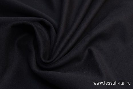 Пальтовая велюр продублированная (о) черная - итальянские ткани Тессутидея арт. 09-1726