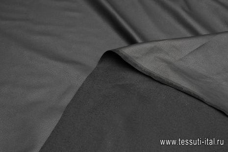Искусственная кожа (о) черная - итальянские ткани Тессутидея арт. 03-6930