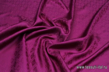 Подкладочная жаккардовая (о) темная фуксия - итальянские ткани Тессутидея арт. 08-1363