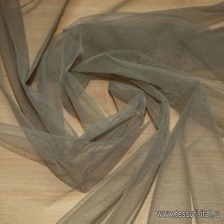 Плательная сетка фатин (о) светло-коричневая ш-150см - итальянские ткани Тессутидея арт. 03-3057
