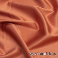 Шелк атлас стрейч (о) лососевый - итальянские ткани Тессутидея арт. 10-1765