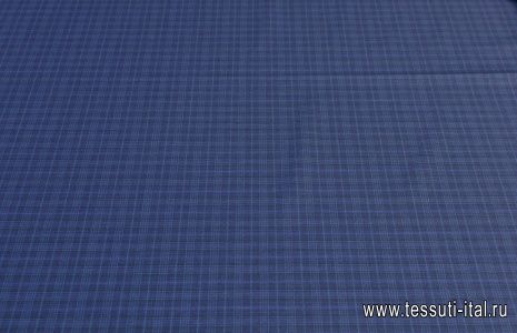 Костюмная стрейч (н) черно-синяя клетка - итальянские ткани Тессутидея арт. 05-3248