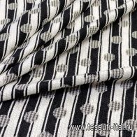 Жаккард (н) черно-белый горох на полоске - итальянские ткани Тессутидея арт. 03-5848