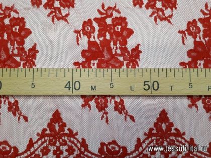 Кружевное полотно (о) красное - итальянские ткани Тессутидея арт. 03-5424