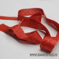 Тесьма трикотажная с люрексом (о) красная ш-2см - итальянские ткани Тессутидея арт. F-6192