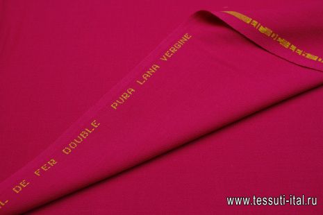 Костюмная шерсть креп дабл (о) фуксия - итальянские ткани Тессутидея арт. 05-4666