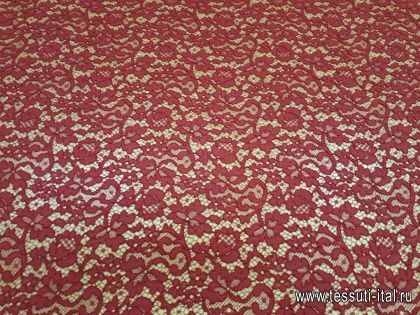 Кружевное полотно (о) темно-красное - итальянские ткани Тессутидея арт. 01-4933