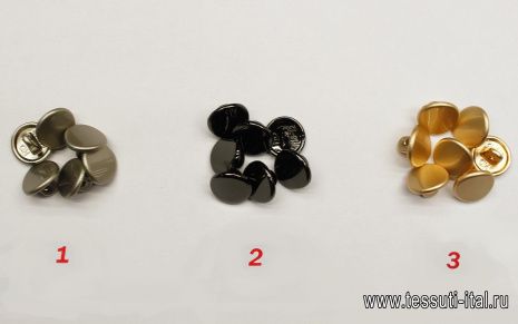Пуговица металл золото, серебро, никель на ножке d-11мм  - итальянские ткани Тессутидея арт. F-6640