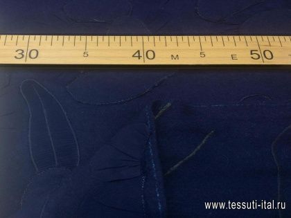 Пальтовая с вышивкой (о) синяя ARMANI  - итальянские ткани Тессутидея арт. 09-1416