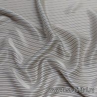 Шелк атлас (н) черно-белая полоска - итальянские ткани Тессутидея арт. 10-2457
