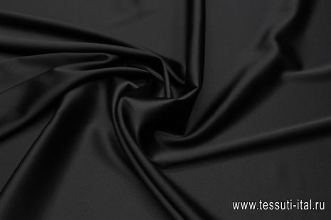 Шелк атлас стрейч (о) сине-черный - итальянские ткани Тессутидея арт. 10-3507