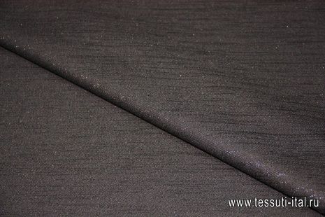 Плательная стрейч double (н) черная с люрексом ш-150см - итальянские ткани Тессутидея арт. 17-0714