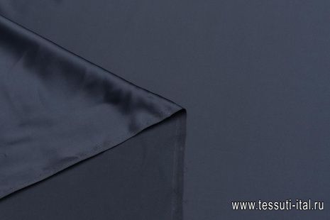 Шелк атлас стрейч (о) темно-синий - итальянские ткани Тессутидея арт. 10-2742