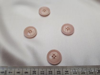 Пуговица пластик 4 прокола d-20мм светло-розовая - итальянские ткани Тессутидея арт. F-3872