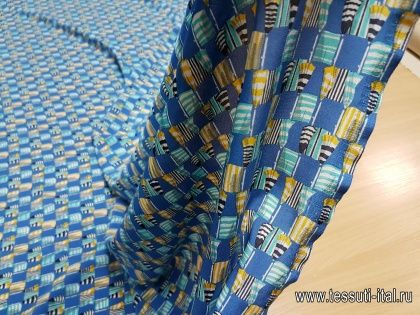 Крепдешин (н) пляжные зонтики - итальянские ткани Тессутидея арт. 02-6492