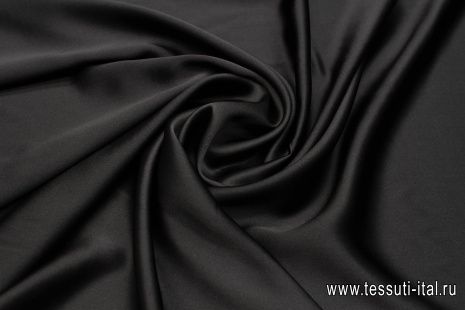 Шелк атлас 120 г/м (о) черный - итальянские ткани Тессутидея арт. 10-3454