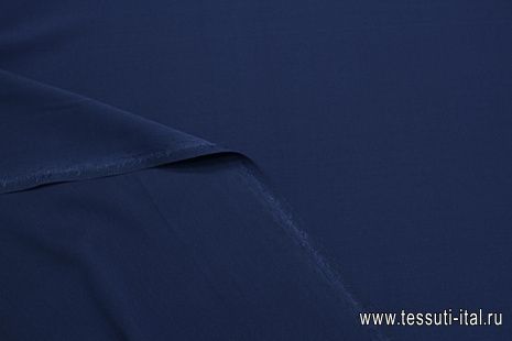 Крепдешин дабл стрейч (о) темно-синий - итальянские ткани Тессутидея арт. 10-3774