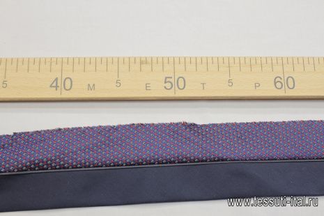 Корсажная лента темно-синяя/красно-синий принт - итальянские ткани Тессутидея арт. F-6224
