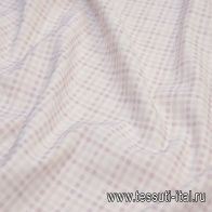 Хлопок (н) бело-фиолетовая стилизованная клетка - итальянские ткани Тессутидея арт. 01-5897