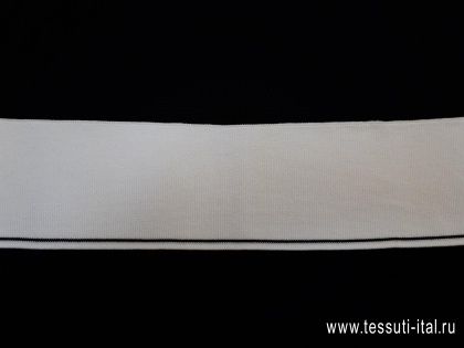 Подвяз (н) белый с черной полосой 9*38-44см  - итальянские ткани Тессутидея арт. F-4051