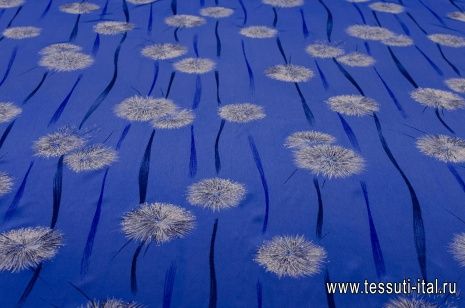 Плательная (н) одуванчики на голубом - итальянские ткани Тессутидея арт. 03-5664