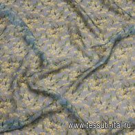 Шифон (н) нарциссы на голубом - итальянские ткани Тессутидея арт. 10-3701