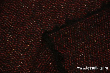 Пальтовая (н) красно-коричневая с яркими вкраплениями ш-150см - итальянские ткани Тессутидея арт. 09-1188