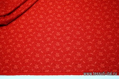Кружево на подкладке (о) красное Ermanno Scervino - итальянские ткани Тессутидея арт. 03-4299