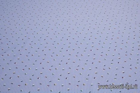 Сорочечная стрейч (н) бабочки на белом - итальянские ткани Тессутидея арт. 01-5485