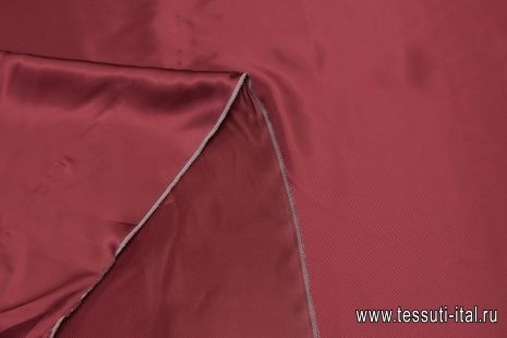 Подкладочная вискоза диагональ (о) бордово-коричневая - итальянские ткани Тессутидея арт. 08-1201