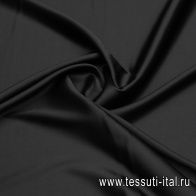 Шелк атлас стрейч (о) черный - итальянские ткани Тессутидея арт. 10-3641