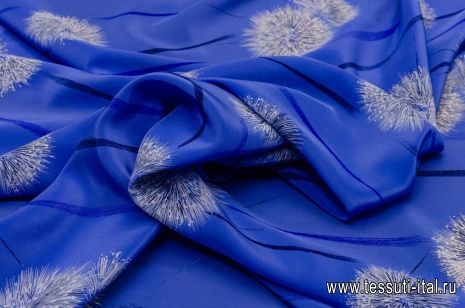 Плательная (н) одуванчики на голубом - итальянские ткани Тессутидея арт. 03-5664