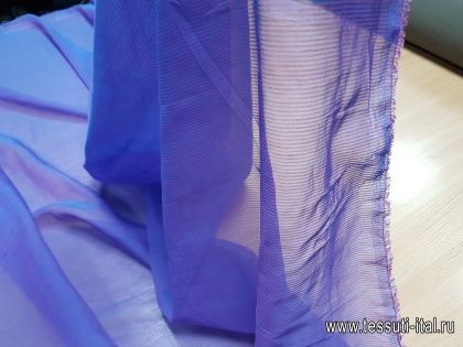 Шифон (н) сине-лиловая полоска - итальянские ткани Тессутидея арт. 03-4006