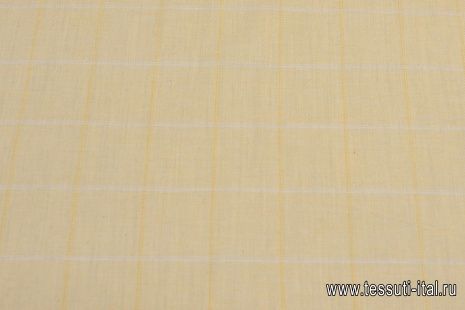 Костюмная (н) желто-белая клетка Kiton - итальянские ткани Тессутидея арт. 05-4108