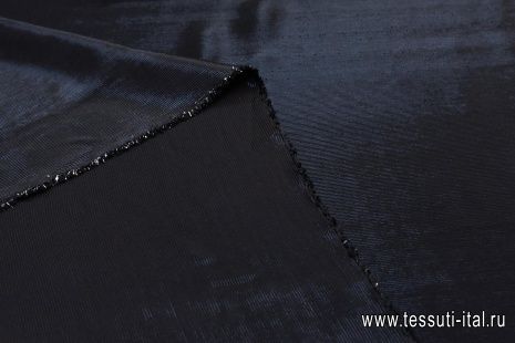 Плательная с люрексом (о) черно-синяя - итальянские ткани Тессутидея арт. 03-6327