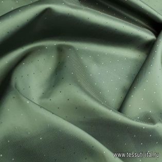 Подкладочная жаккардовая (о) серо-зеленая в мелкий горох - итальянские ткани Тессутидея арт. 07-1133