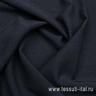 Плательная кади вискоза+ацетат стрейч (о) сине-черная - итальянские ткани Тессутидея арт. 04-1697